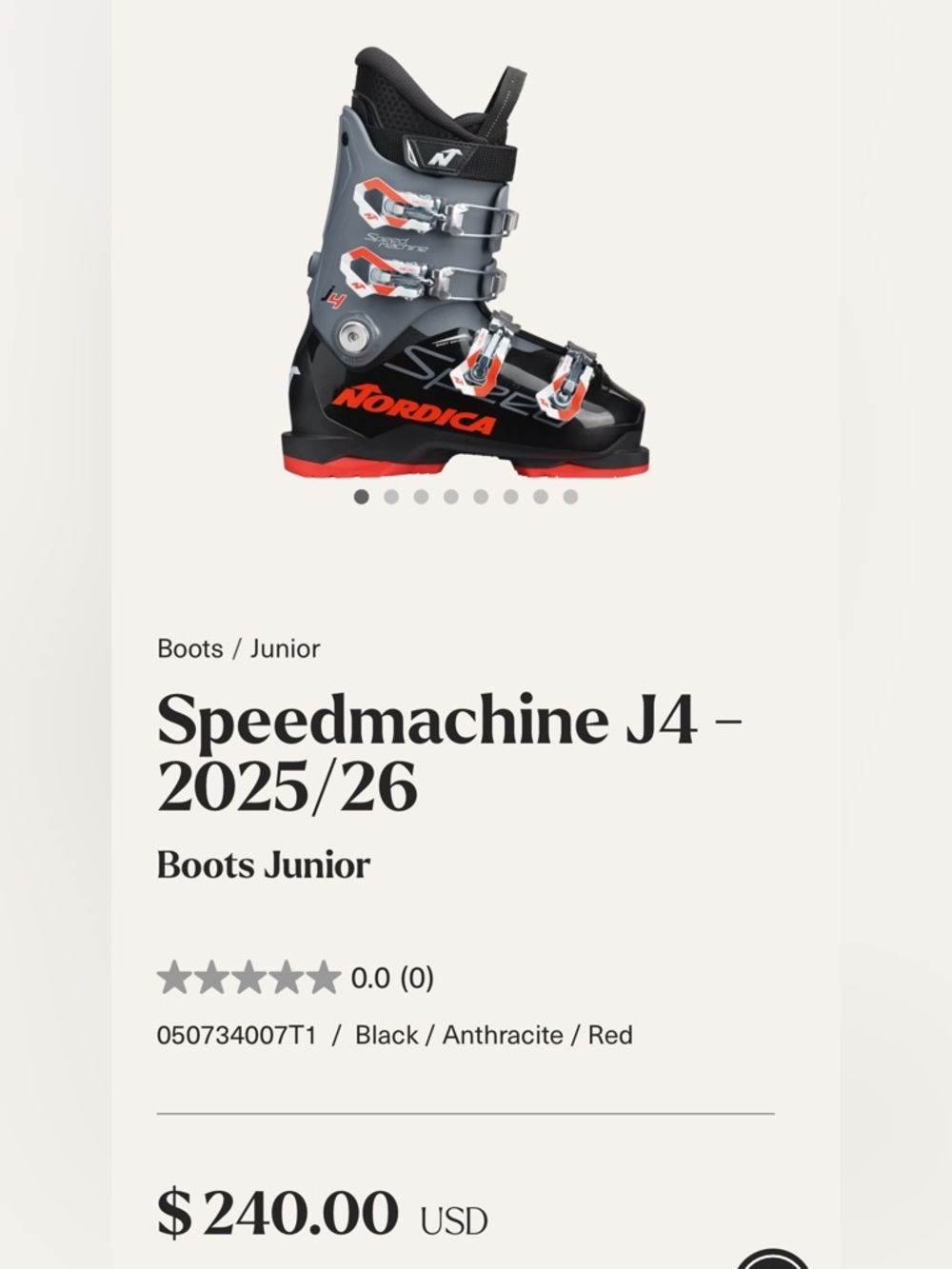 Nordica Kids Black and Gray Ski Boots